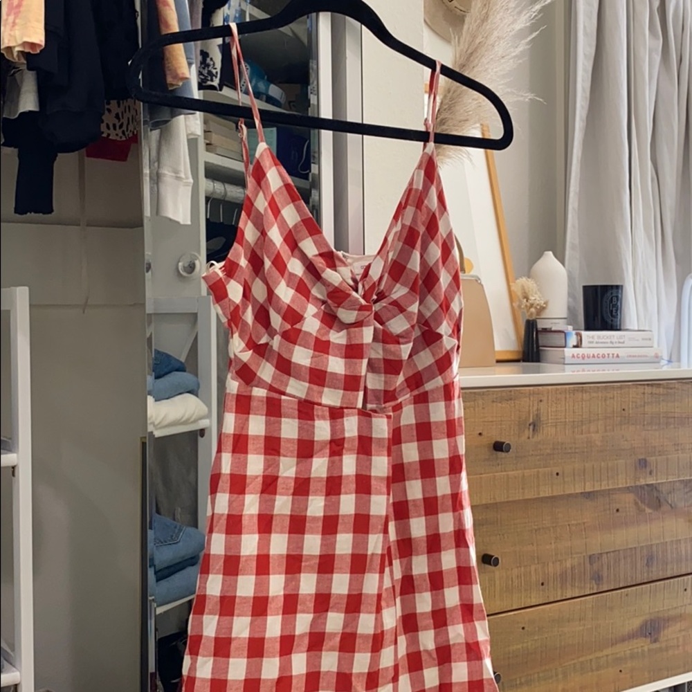 Picnic print gingham dress
